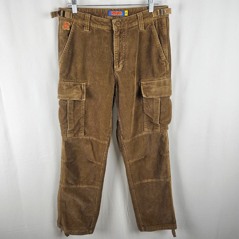 EMPYRE Corduroy Cargo Pants Mens 30 Y2K Brown Baggy Skater Streetwear Punk